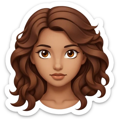 Beautiful girl,brown hair,wavy hair，long hair,brown eyes,hispanic,scorpio sticker