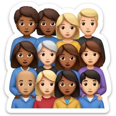 create an emoji for a group of actors with no face, just there heads. like in the ios emoji. a crowd sticker