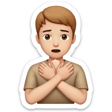 Make a normal 🧍 but with them doing the choking emote like with their hands crossed and everything sticker