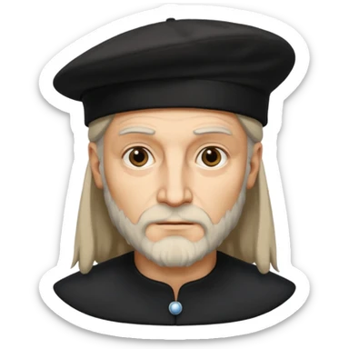 Leonardo da Vinci wear black berret hat sticker