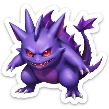 Shiny Dark Gengar-Haunter-Nidorino-fusion-hybrid full body sticker