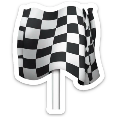 Checkered flag on a pole. Extend flag so it's longer, shorten and the flag height takes more of the pole. sticker