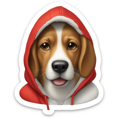 dog wearing a supreme hoodie  sticker