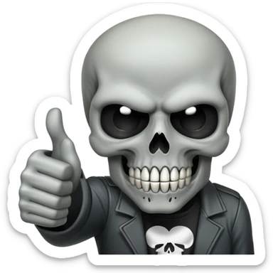 Skull punisher giving thumbs up sticker