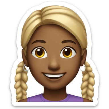 smiling girl with hoop earrings sticker