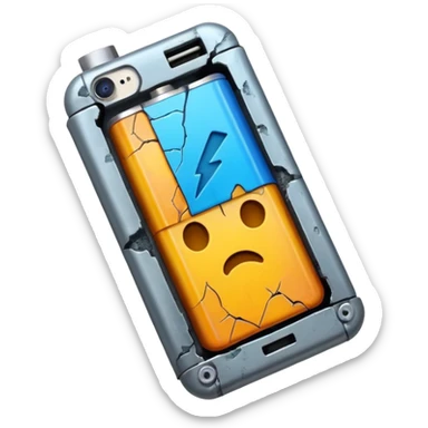 battery broken sticker