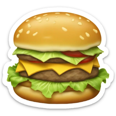 Generate a sleepy cheeseburger emoji with droopy eyes, a tiny yawn, and a slightly messy look. sticker
