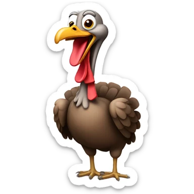 turkey with a very long droopy and curved neck  sticker