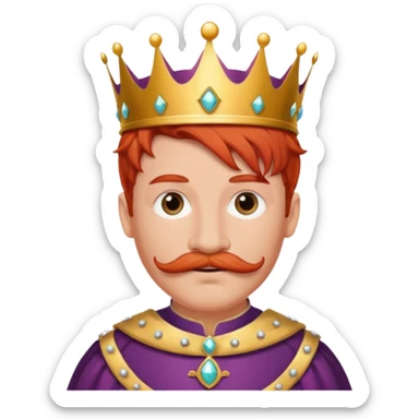 red-haired princes with crown mustace sticker