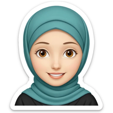 crée moi une jeune fille très belle avec le voile musulaman sticker