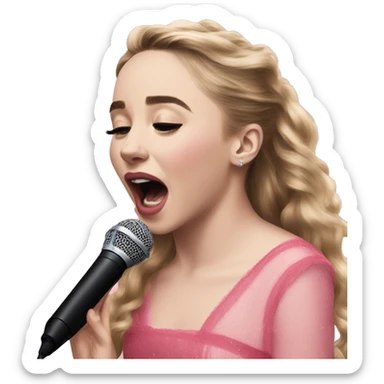 Sabrina carpenter singing with pink dress sticker