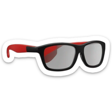 Cara Hombre blanco pelo canoso de punta gafas rojas y negras sticker