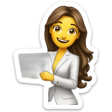 Asesor Inmobiliario  Century21 mujer de pie sonriendo con table en la mano sticker