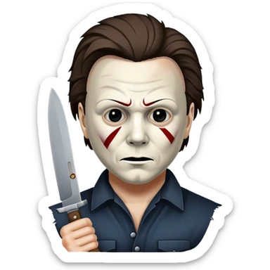 Michael Myers with knife sticker