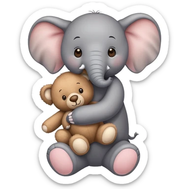 Elefant hugs bear sticker