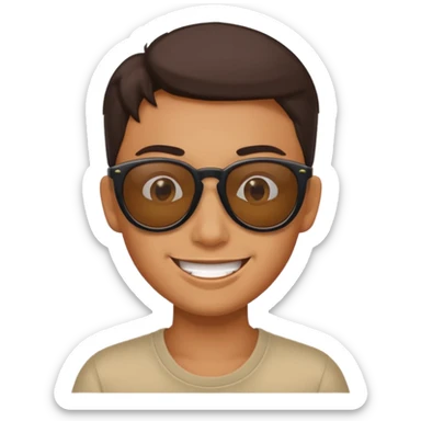 Naughty looking smile with sunglass   sticker