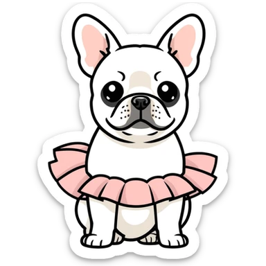 French bulldog wearing a tutu sticker