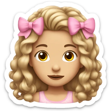 Long girly haired girl with bows in her hair sticker