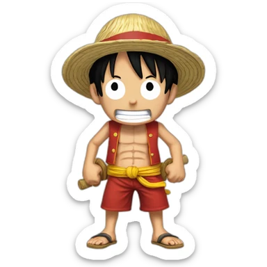 Luffy qui a des béquilles sticker