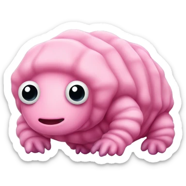 Cute pink tardigrade sticker