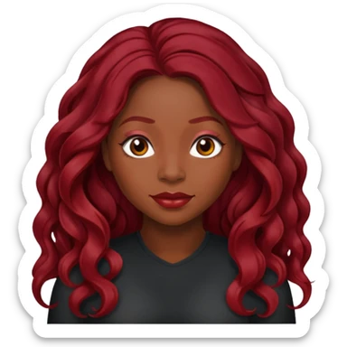 LaTavia Robeson with dark red long hair sticker