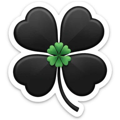 Un trébol de 5 hojas totalmente negro sticker