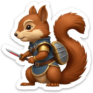 A squirrel warrior, redwall inspired, side profile sticker