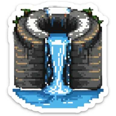 Water flowing around a dam or obstacle sticker