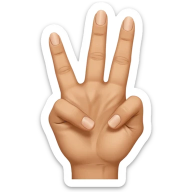 Make a hand with all the fingers open just middle finger is bent 90 degrees sticker