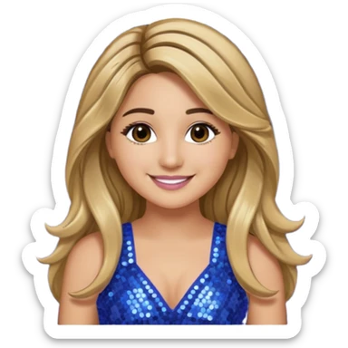 Ally Brooke from Fifth Harmony with long dark blonde hair, periwinkle sequin outfit sticker
