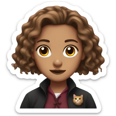 hermione granger with a cat face sticker