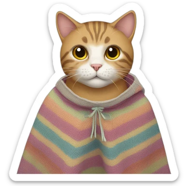 a cat in a poncho sticker