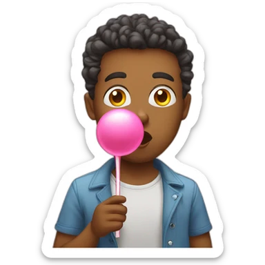 blowing bubblegum sticker