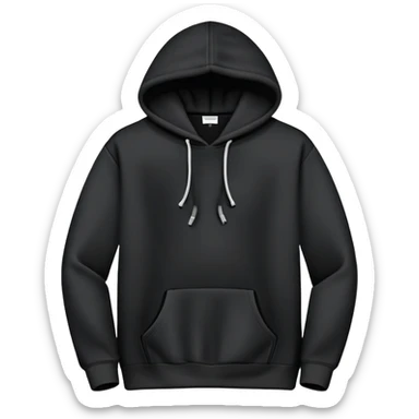 blank black hoodie with no model wearing it with a relax fit sticker