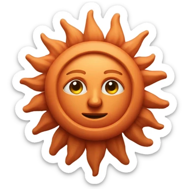 Terracotta sun sticker
