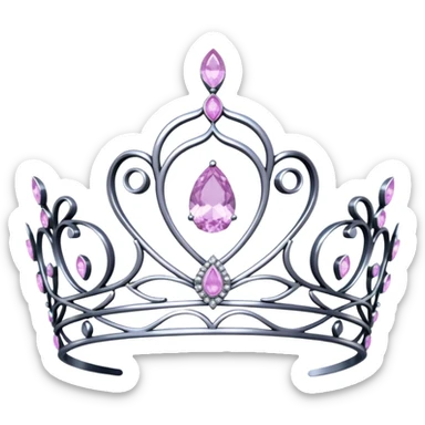 Royal tiara with kunzite gemstones sticker