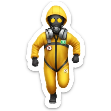 hazmat suit man running sticker