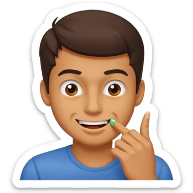 zesty guy biting nail while smirking sticker