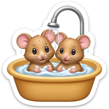Can you make to cure mice in the bath washing each other? sticker