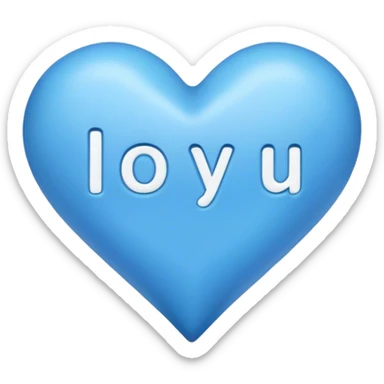 Blue heart either the words I Love You Ry sticker