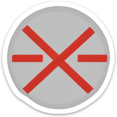 Red circle with two vertical and two horizontal bars attached to the circle in half y dos horizontales unidas al circulo por la mitad sticker