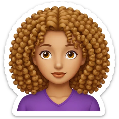 Mujer piel canela y pelo rizado sticker