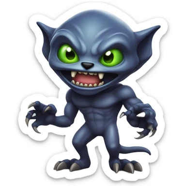 ferocious Alien with sharp claws sticker