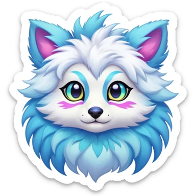 Kawaii bright fantasy ethereal anthro fursona animal sticker