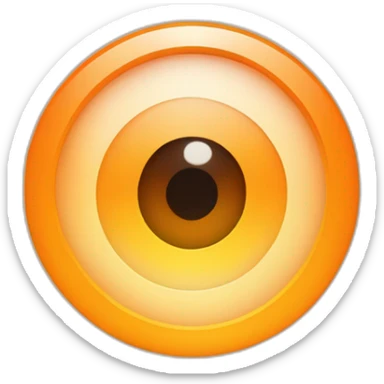 circle of inward facing straight arrows of orange gradient forming a eye ui sticker