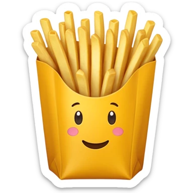 Porzione di patatine media confezione gialla sticker