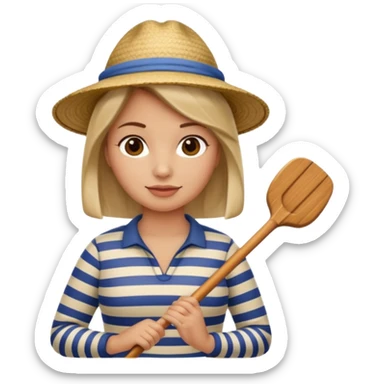 venice gondolier woman fat sticker