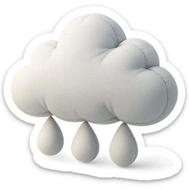 cute rain cloud with soft edges in cushion style sticker