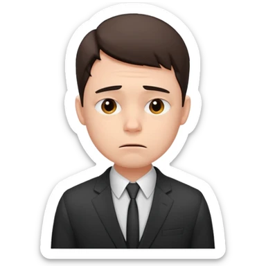 a liittle tired and frustrated entepreneur (only his face). with suit and only a little bit emotional face. young entepreneurs with various suits, but in classic colours. various hair. one person per one emoji. give me a few options  sticker