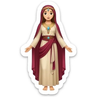 fullbody Mary Magdalene, fit and feminine, in ancient Middle Eastern attire sticker